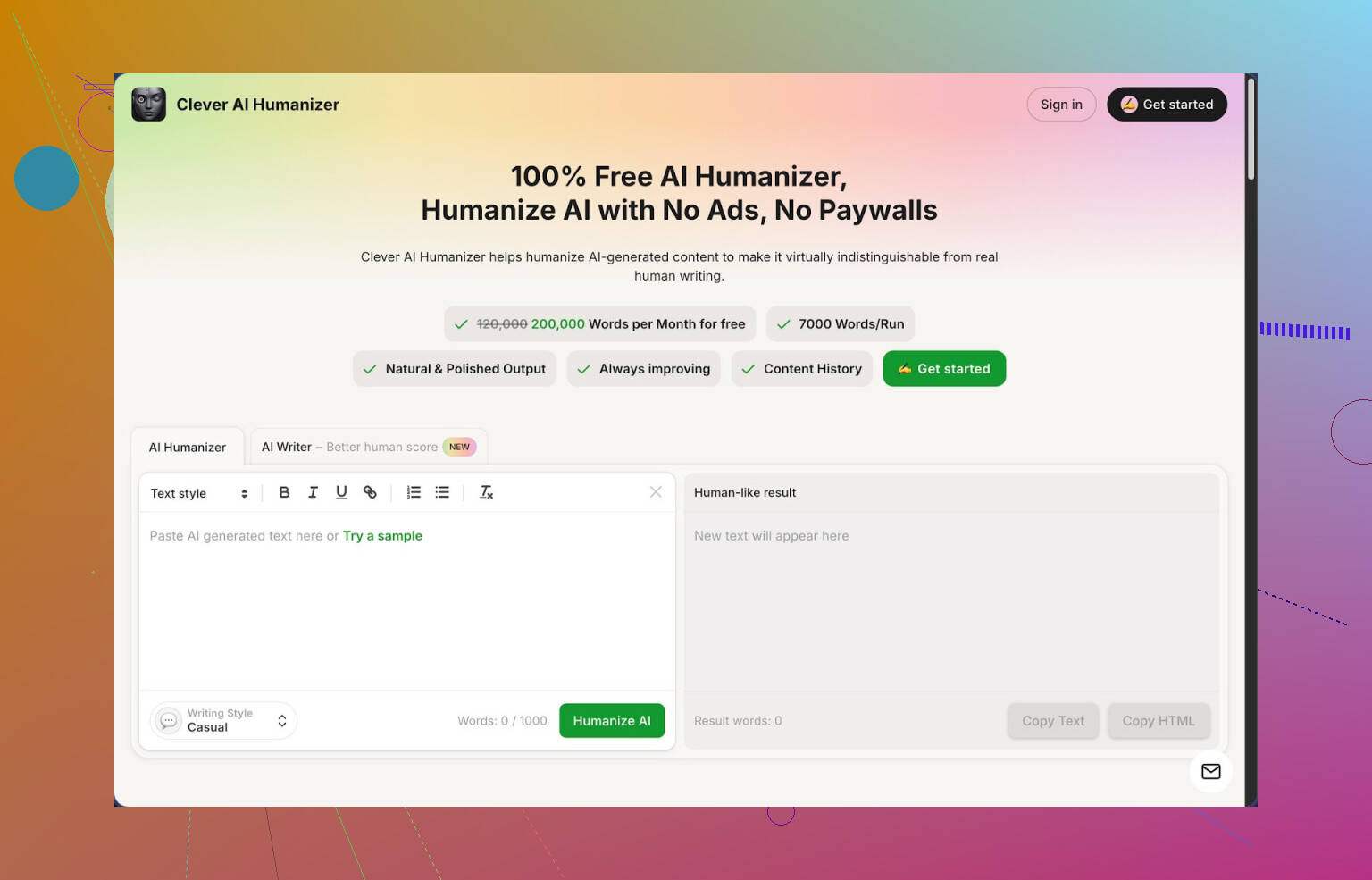 1. Avis sur Clever AI Humanizer